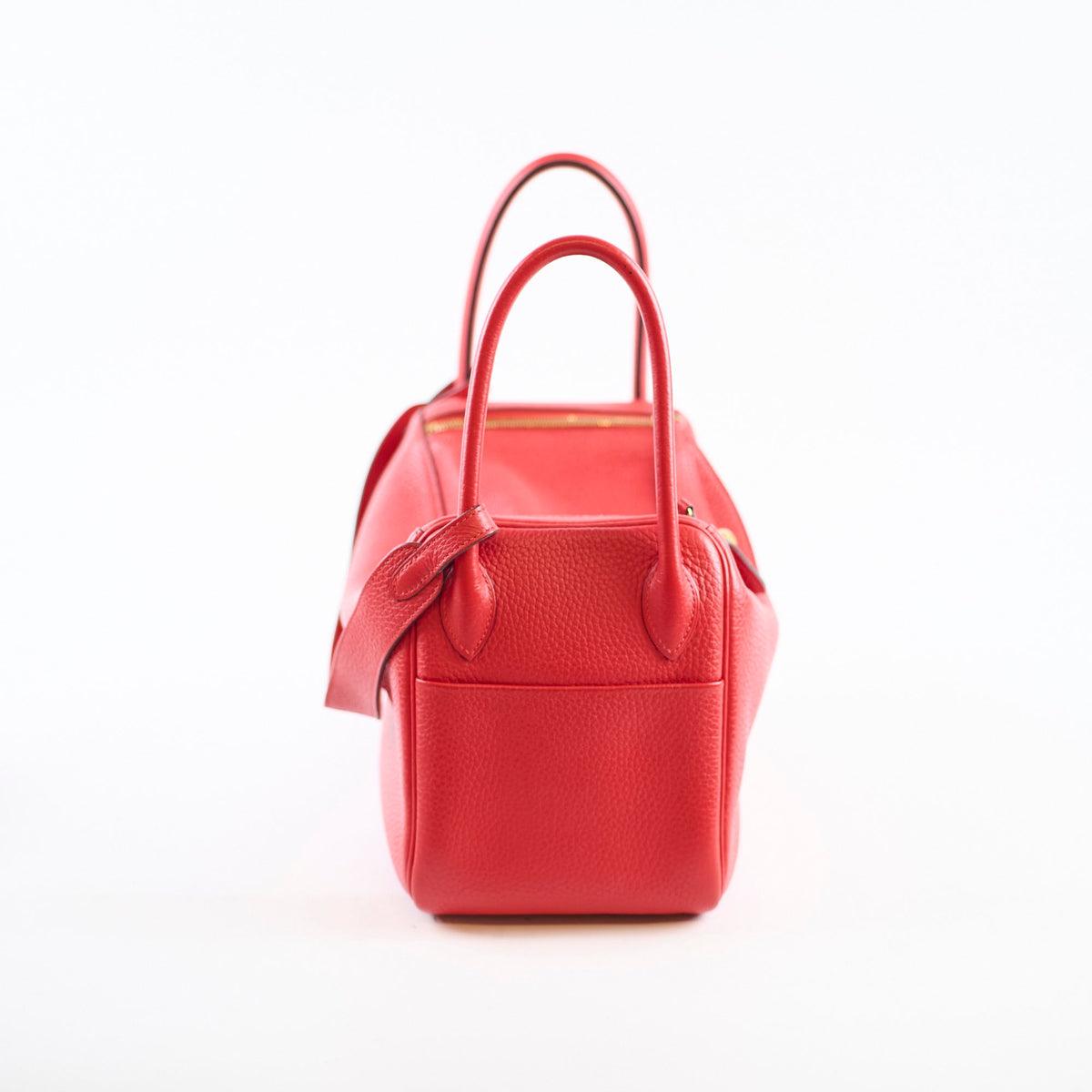 Hermes Lindy 26 Red Clemence GHW A Stamp - photo 3