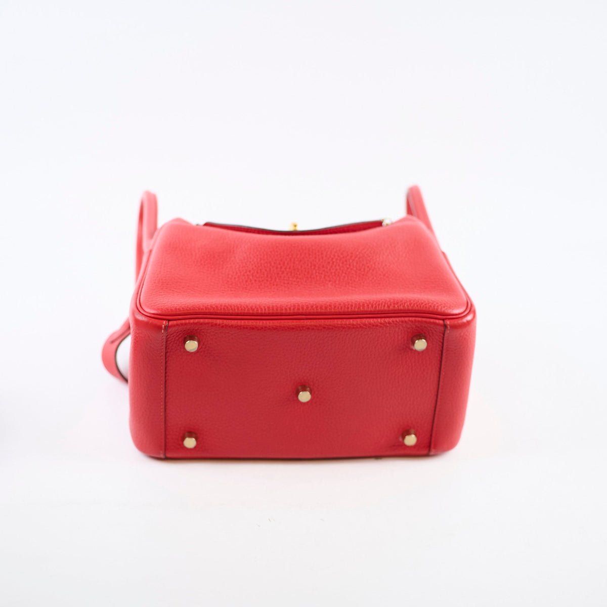 Hermes Lindy 26 Red Clemence GHW A Stamp - photo 4