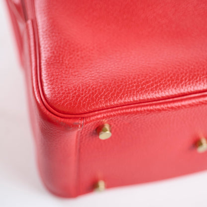 Hermes Lindy 26 Red Clemence GHW A Stamp - photo 8