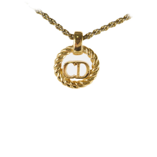 Christian Gold Circle CD Logo Necklace - photo 1