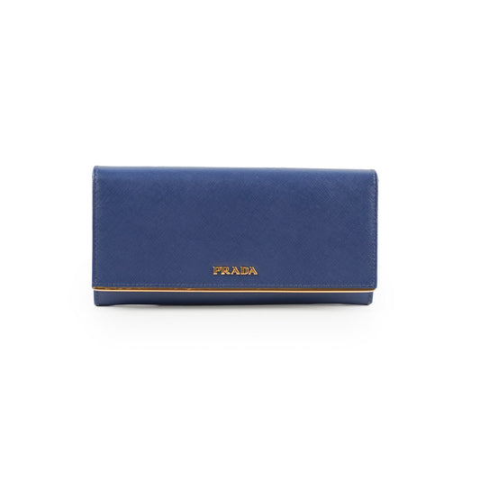 Prada Saffiano Long Wallet Blue - photo 1