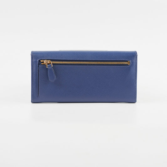 Prada Saffiano Long Wallet Blue - photo 2