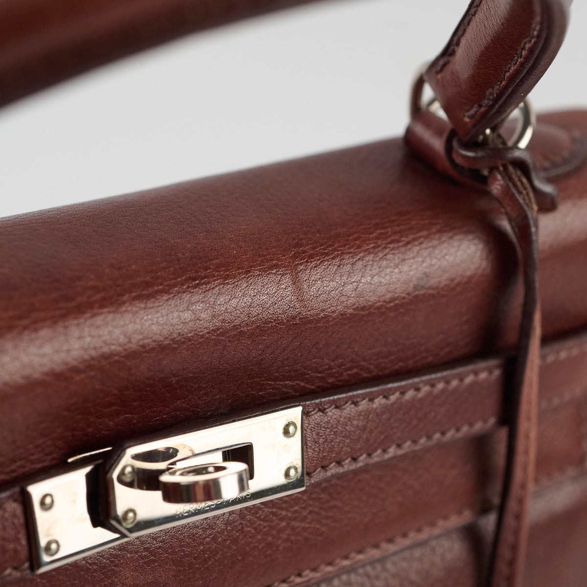 Hermes Kelly 25 Brown I Sqaure Stamp - photo 14