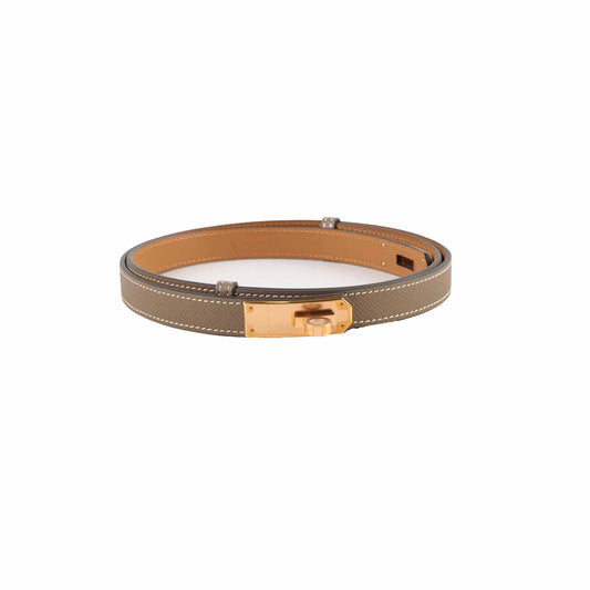 Hermes kelly belt adjustable epsom etoupe - Y stamp - photo 1