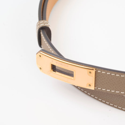Hermes kelly belt adjustable epsom etoupe - Y stamp - photo 2