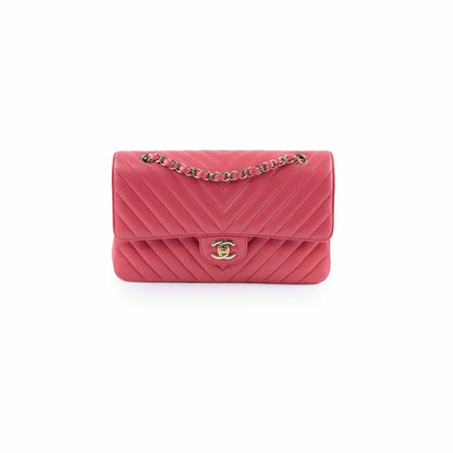Chanel Medium Chevron Classic Flap Pink Calfskin - photo 1