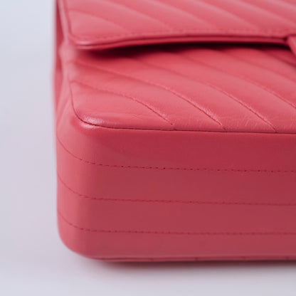 Chanel Medium Chevron Classic Flap Pink Calfskin - photo 13