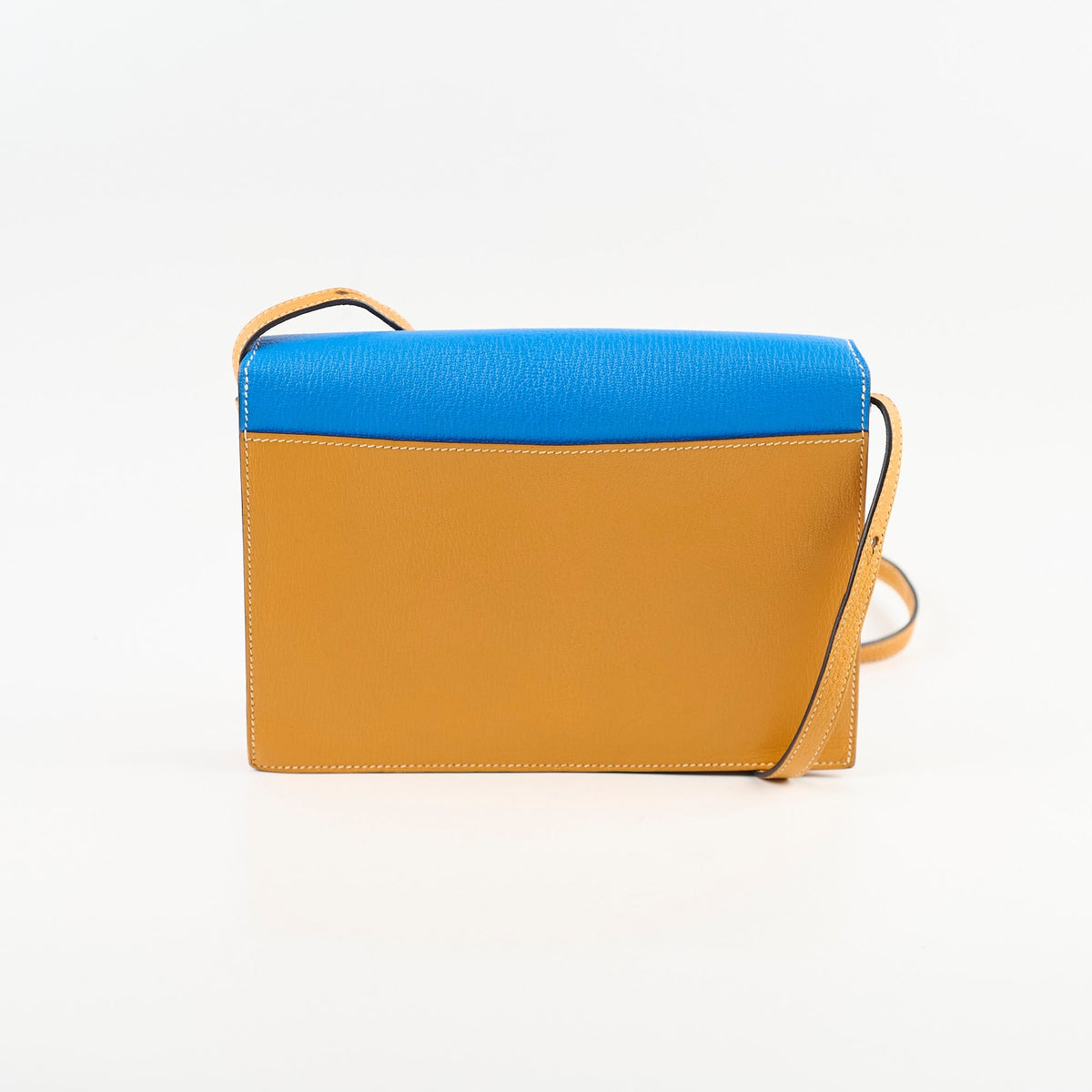 Hermes Faco II chevre Mysore pouch clutch crossbody tri color - A stamp - photo 2