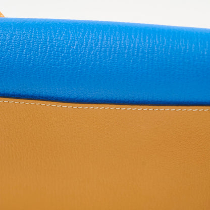 Hermes Faco II chevre Mysore pouch clutch crossbody tri color - A stamp - photo 9