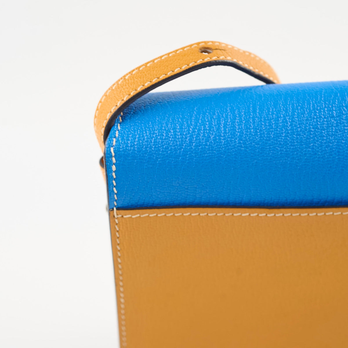 Hermes Faco II chevre Mysore pouch clutch crossbody tri color - A stamp - photo 8