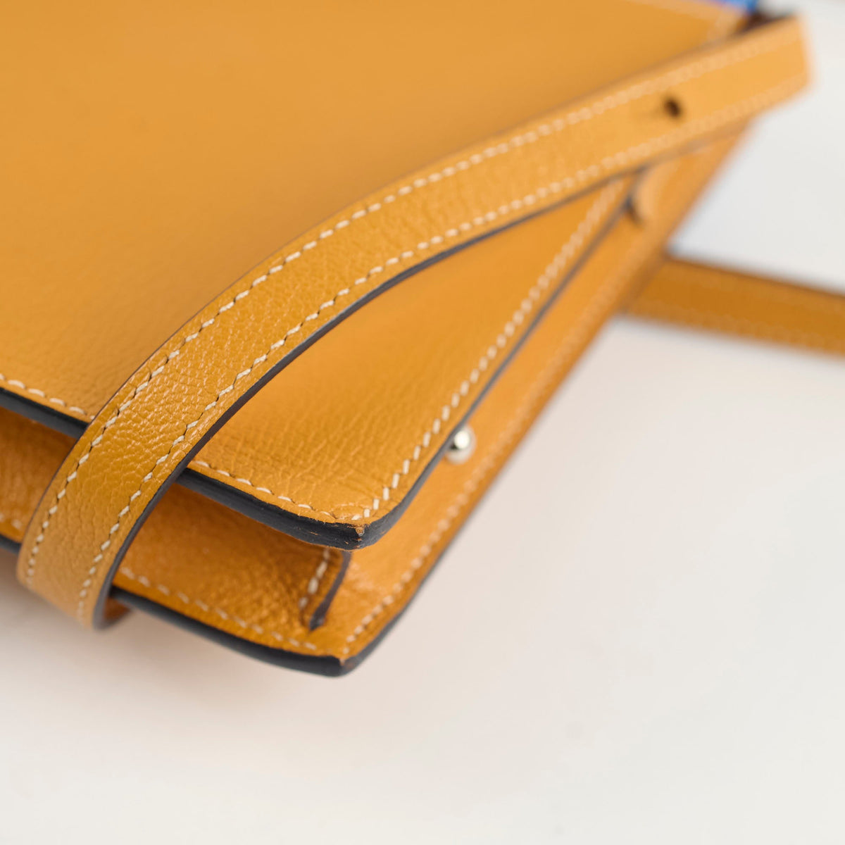 Hermes Faco II chevre Mysore pouch clutch crossbody tri color - A stamp - photo 15