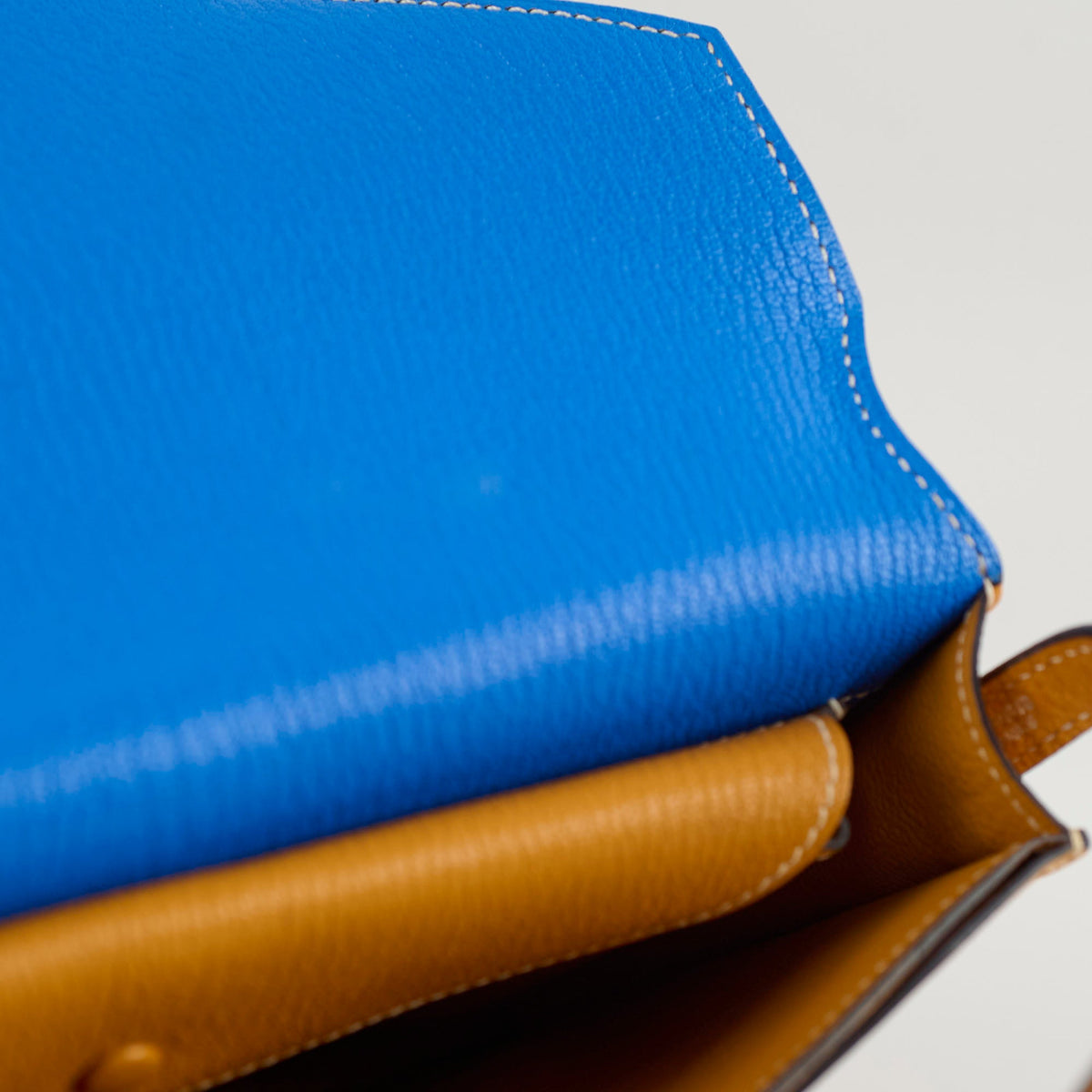 Hermes Faco II chevre Mysore pouch clutch crossbody tri color - A stamp - photo 5