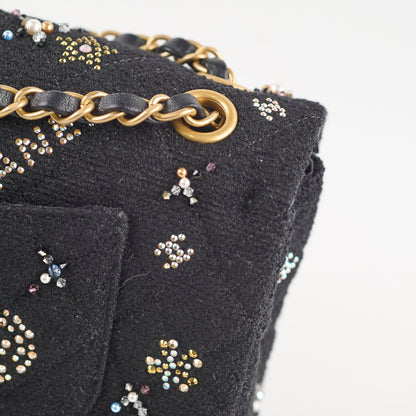 Chanel Medium Classic Crystal Embellished Flap Bag Black Microchip - photo 19