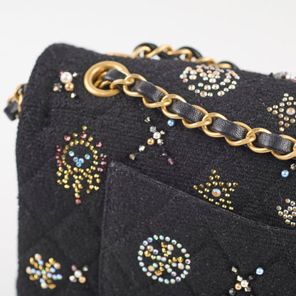 Chanel Medium Classic Crystal Embellished Flap Bag Black Microchip - photo 17