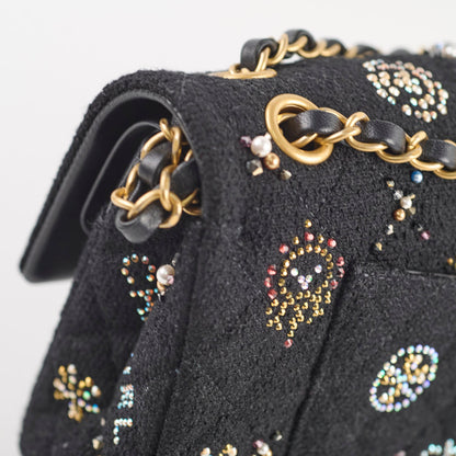 Chanel Medium Classic Crystal Embellished Flap Bag Black Microchip - photo 16