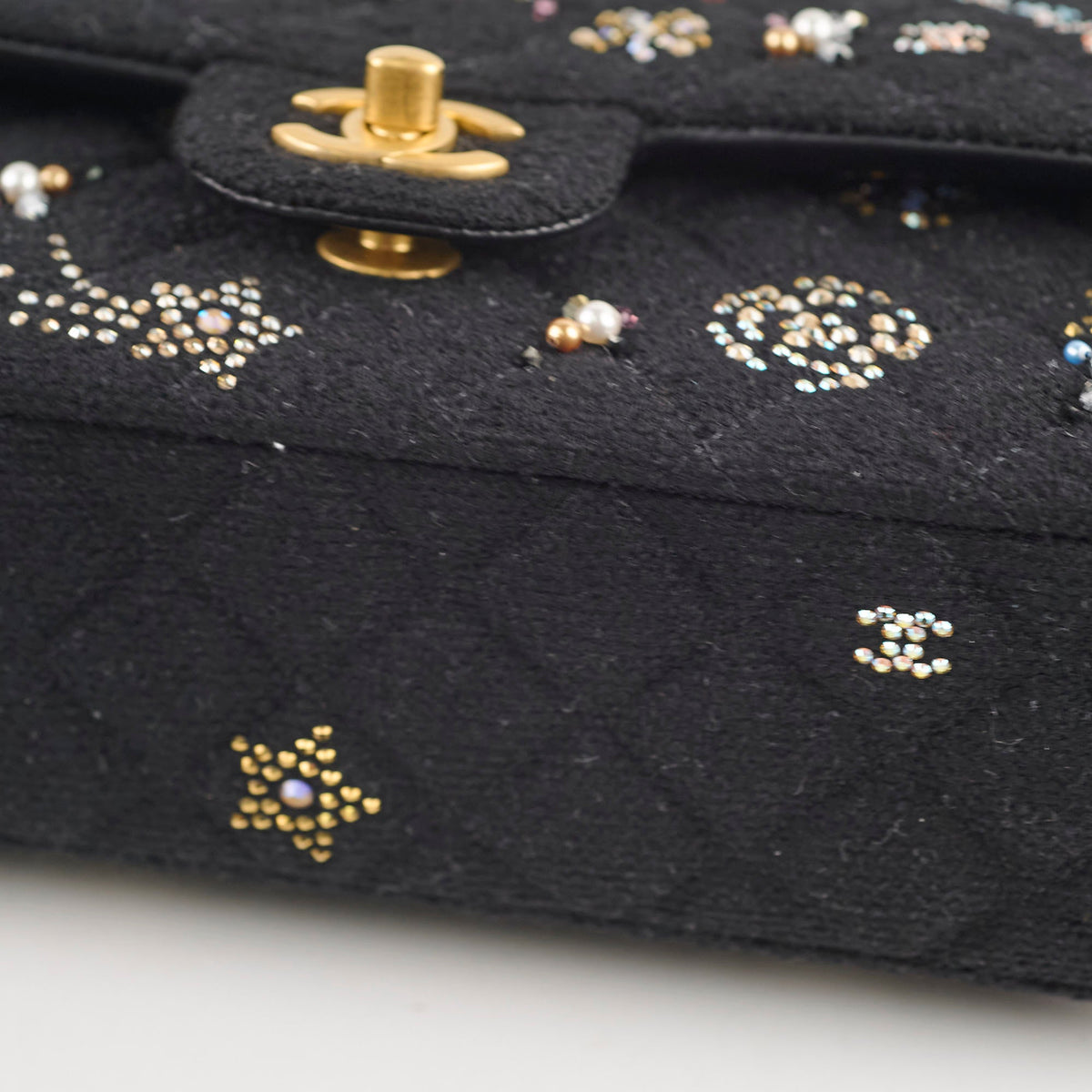 Chanel Medium Classic Crystal Embellished Flap Bag Black Microchip - photo 21