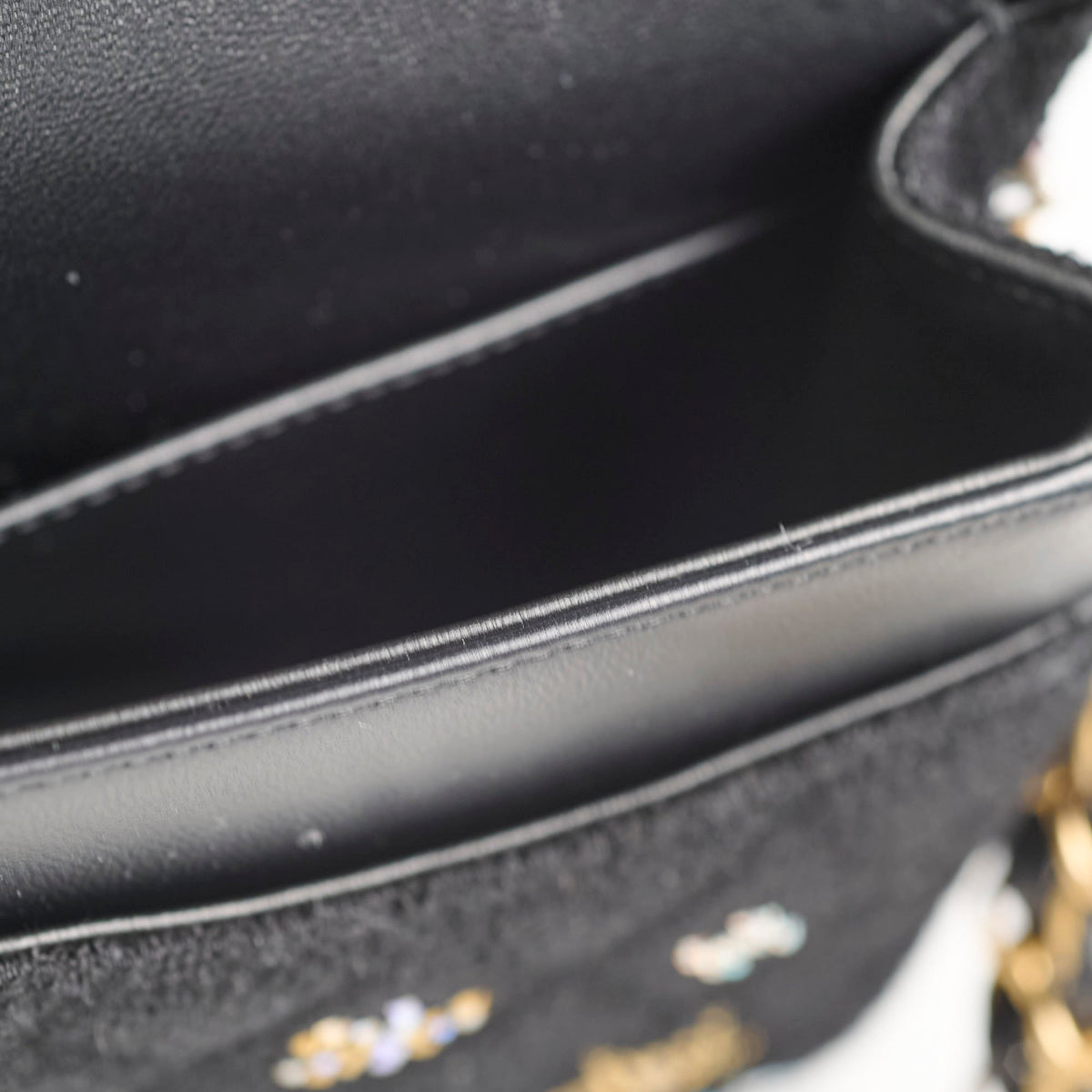 Chanel Medium Classic Crystal Embellished Flap Bag Black Microchip - photo 9