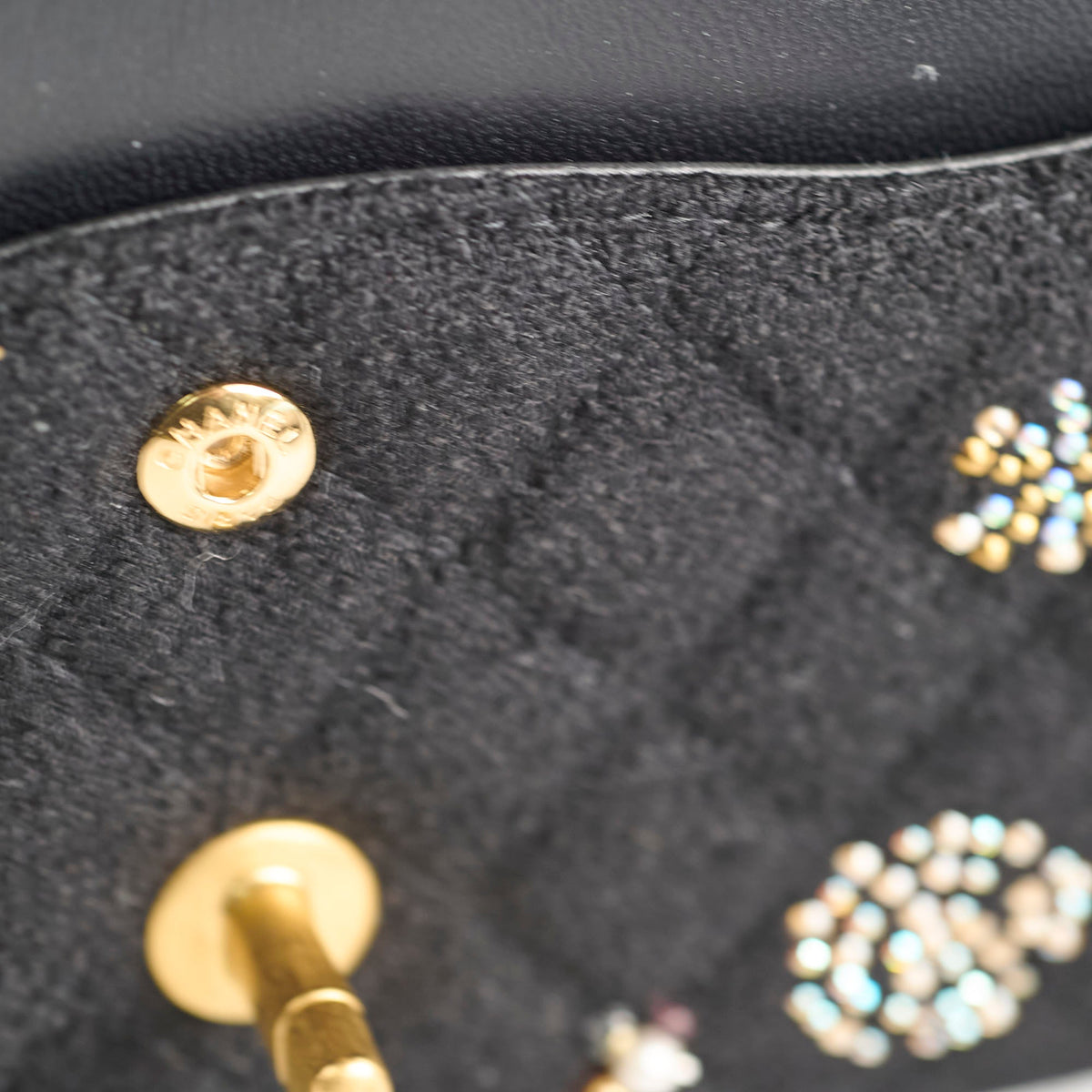 Chanel Medium Classic Crystal Embellished Flap Bag Black Microchip - photo 8