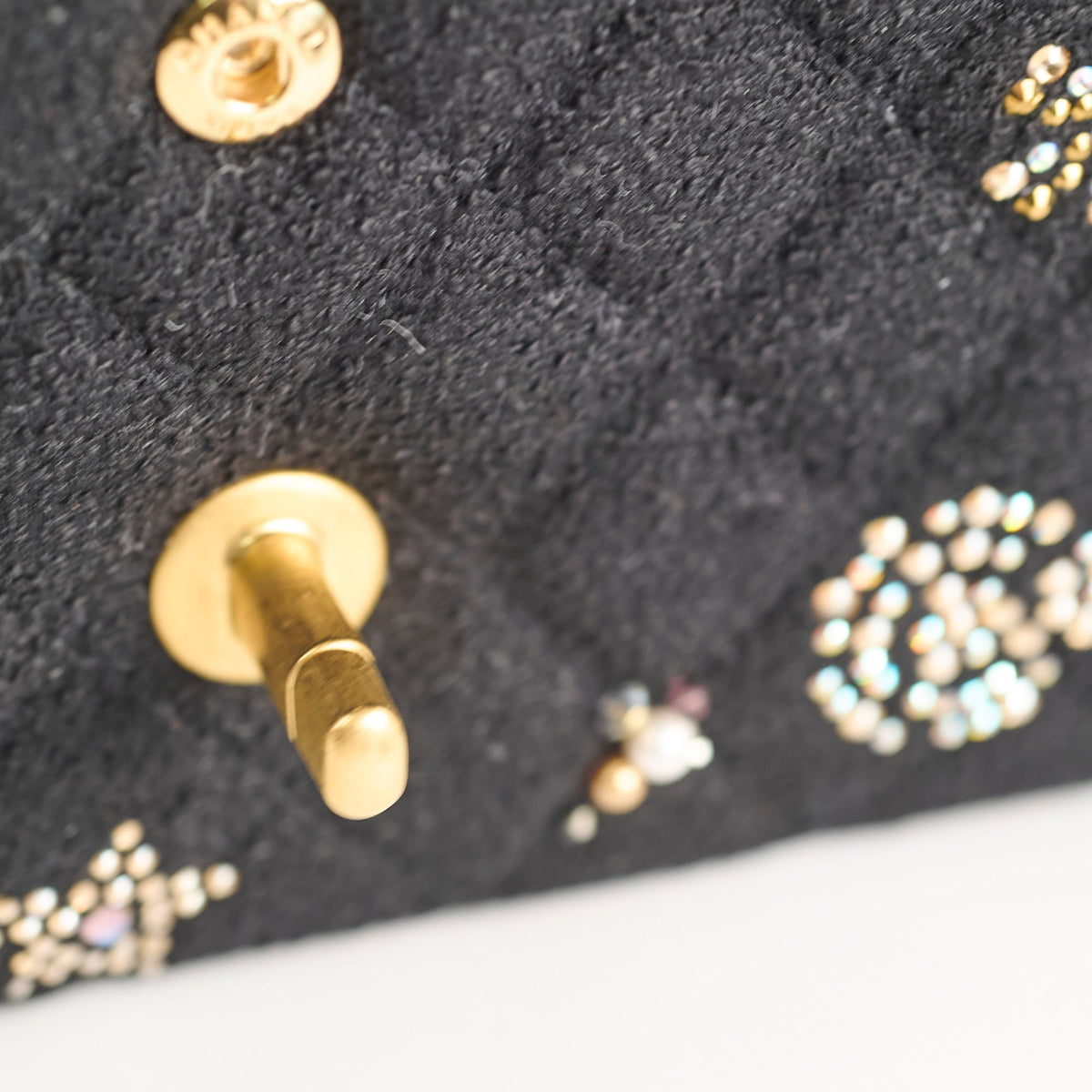 Chanel Medium Classic Crystal Embellished Flap Bag Black Microchip - photo 7