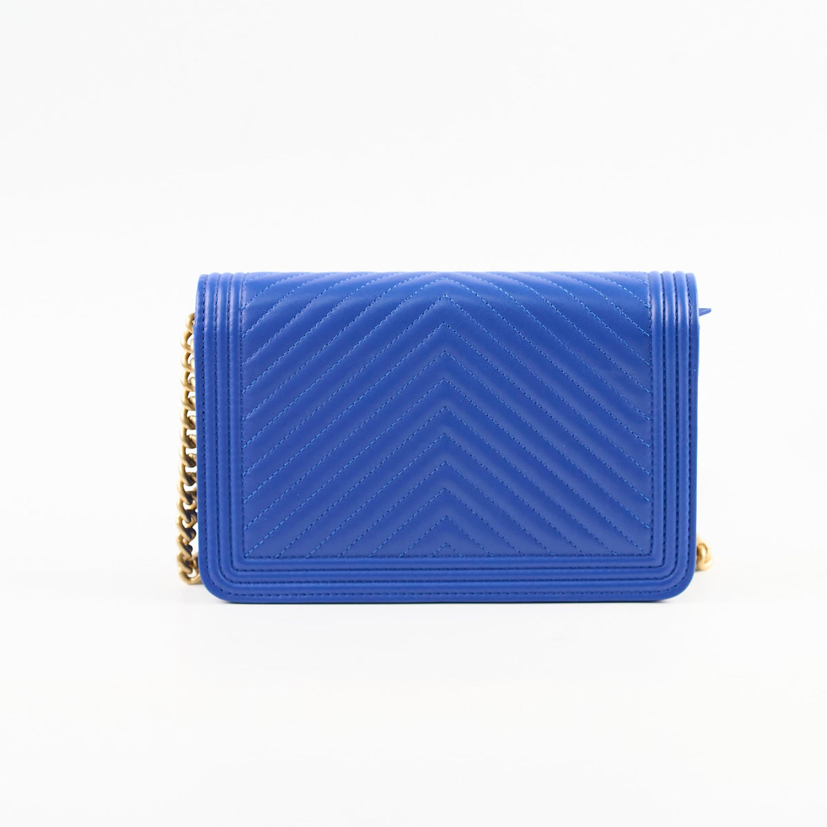 Chanel Boy Wallet on Chain Blue Lambksin - photo 2