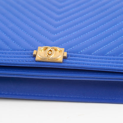 Chanel Boy Wallet on Chain Blue Lambksin - photo 16