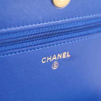 Chanel Boy Wallet on Chain Blue Lambksin - photo 14