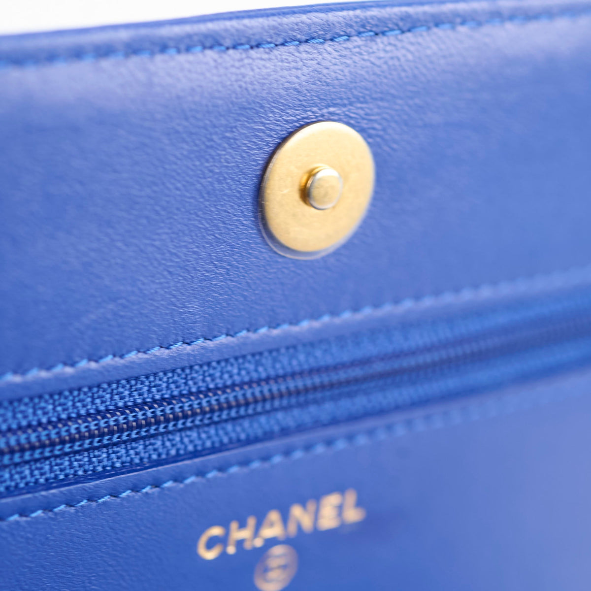 Chanel Boy Wallet on Chain Blue Lambksin - photo 13