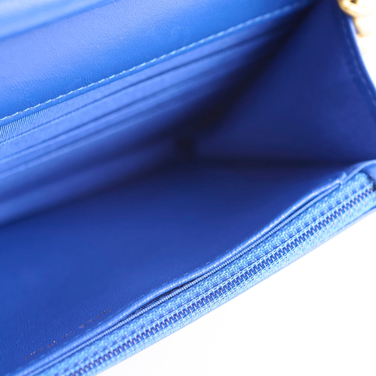 Chanel Boy Wallet on Chain Blue Lambksin - photo 7