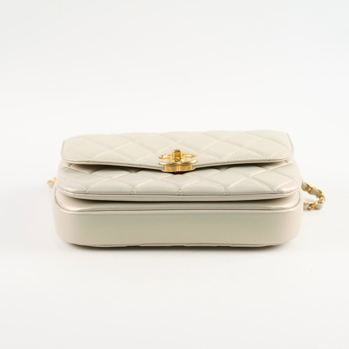 Chanel Top Handle Iridescent Pearl Flap Microchipped - photo 4