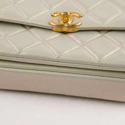 Chanel Top Handle Iridescent Pearl Flap Microchipped - photo 13