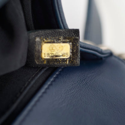 Chanel Old Medium Boy Navy Studded - photo 6