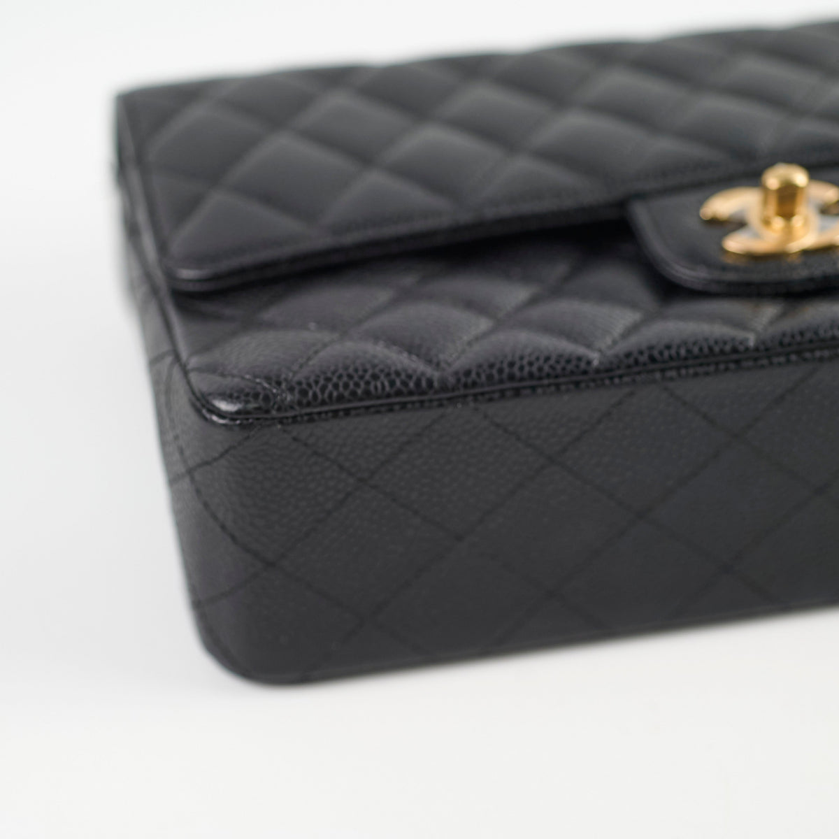 Chanel Medium/Large Caviar 24k Double Classic Flap Black - photo 14
