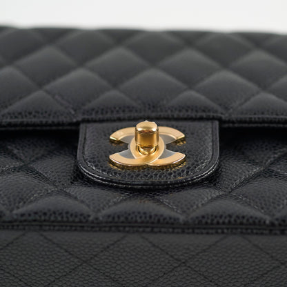 Chanel Medium/Large Caviar 24k Double Classic Flap Black - photo 15