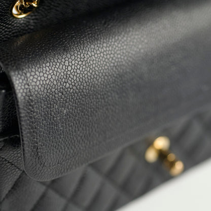Chanel Medium/Large Caviar 24k Double Classic Flap Black - photo 9