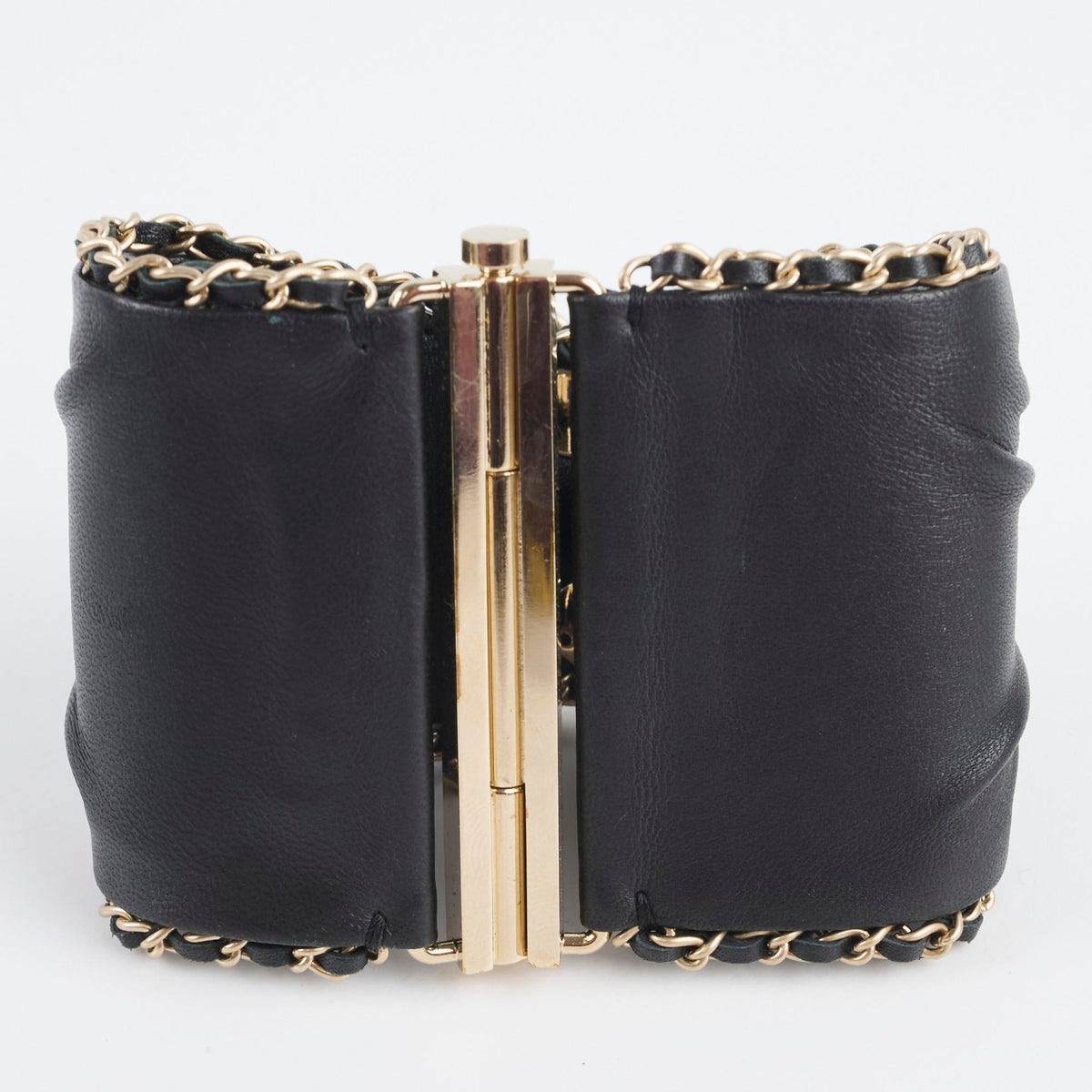 Chanel CC Logo Leather Cuff Black - photo 2