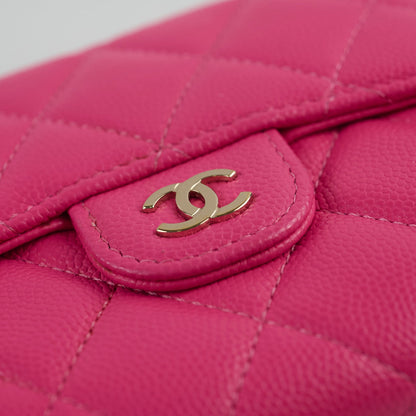 Chanel Quilted Caviar Tri Fold Wallet Pink - photo 11