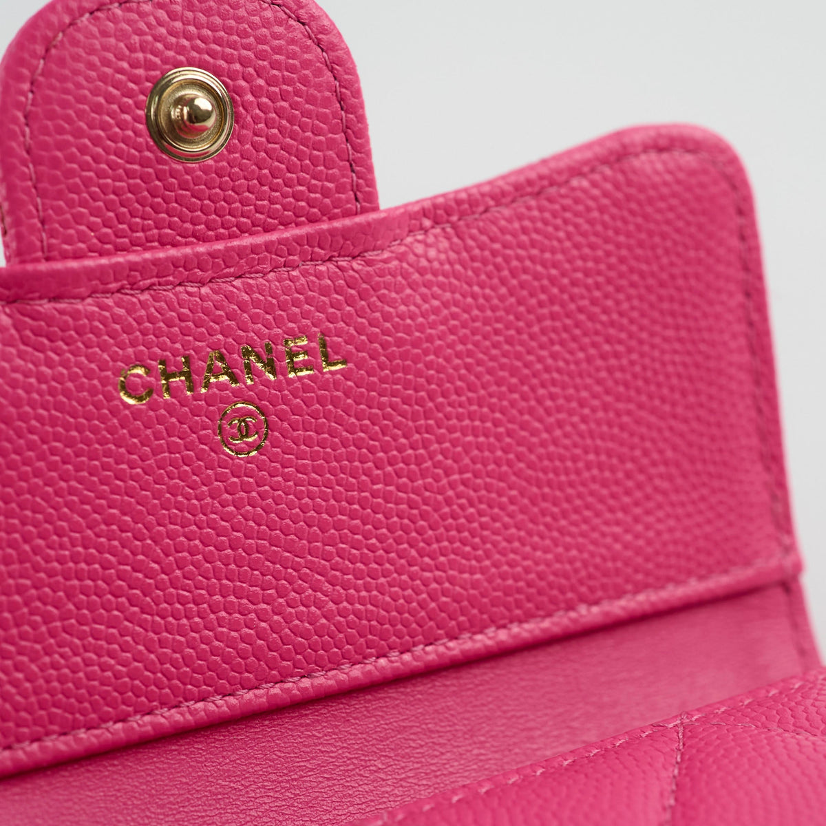 Chanel Quilted Caviar Tri Fold Wallet Pink - photo 8