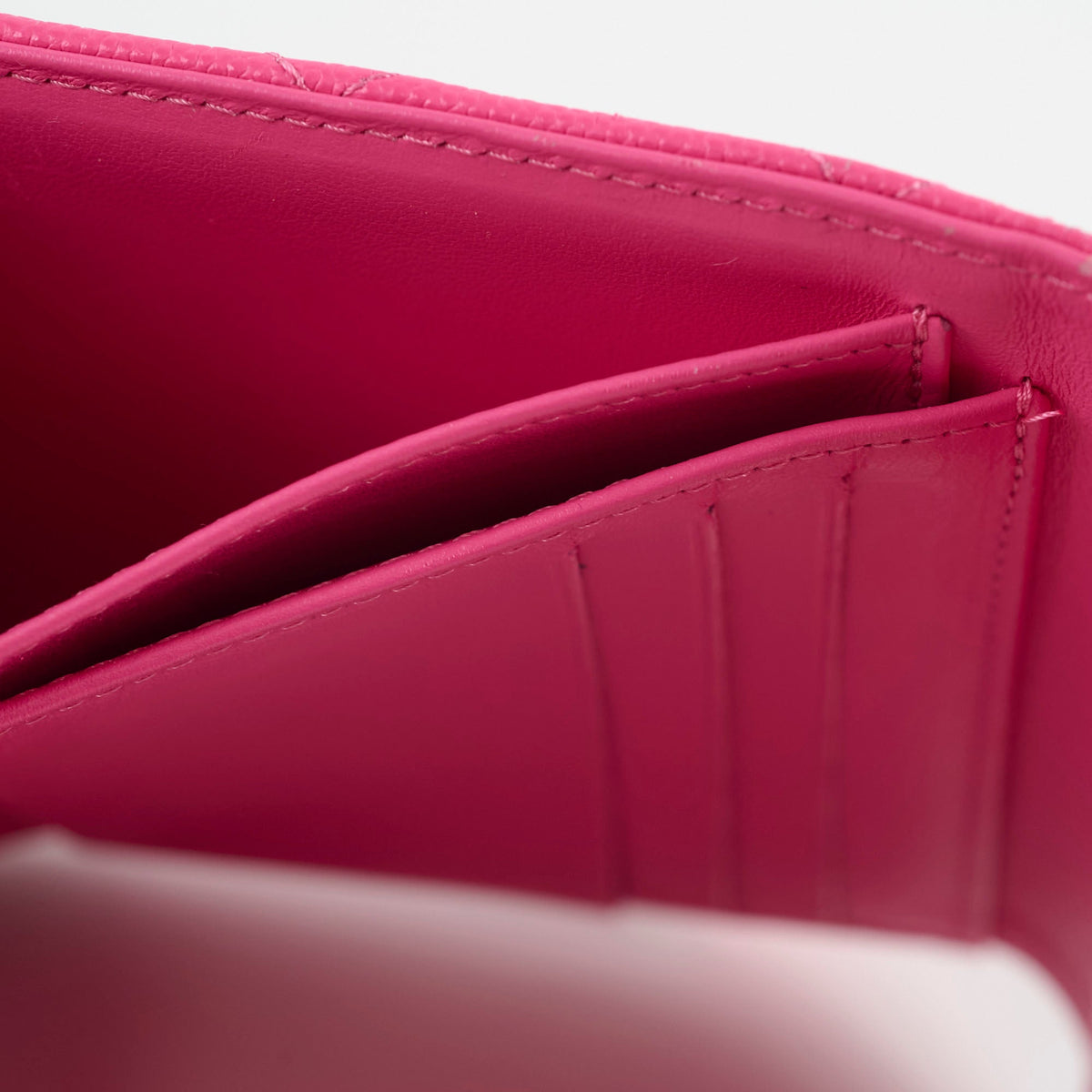 Chanel Quilted Caviar Tri Fold Wallet Pink - photo 6