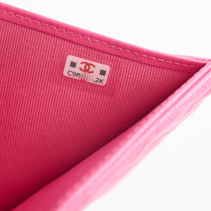 Chanel Quilted Caviar Tri Fold Wallet Pink - photo 5