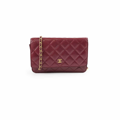 Chanel Wallet On Chain WOC Caviar Burgundy - photo 1