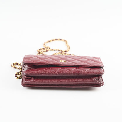 Chanel Wallet On Chain WOC Caviar Burgundy - photo 3
