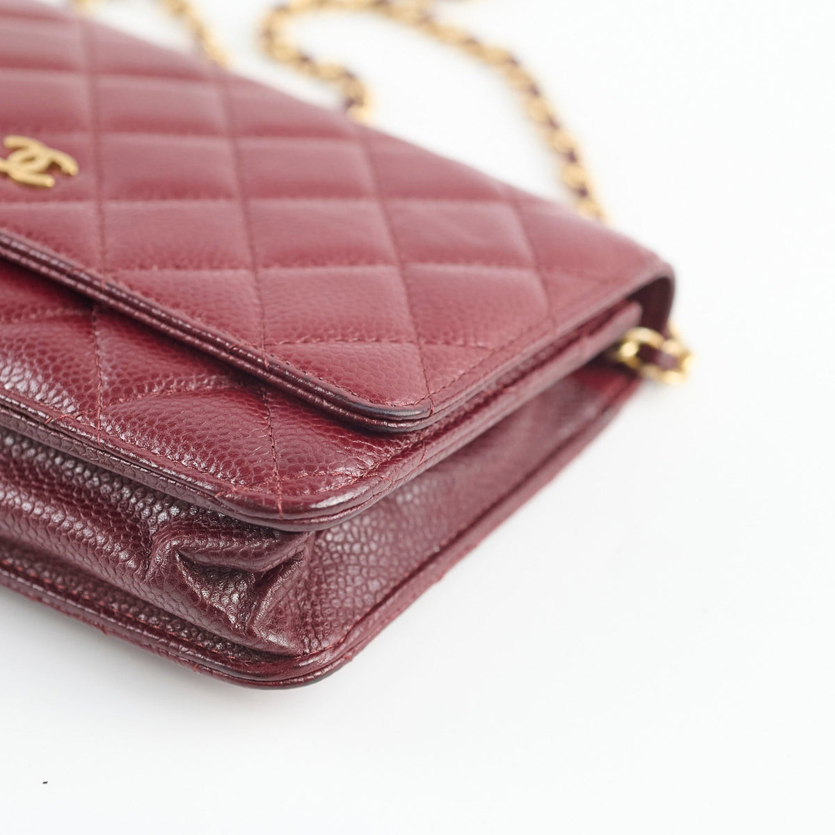 Chanel Wallet On Chain WOC Caviar Burgundy - photo 13
