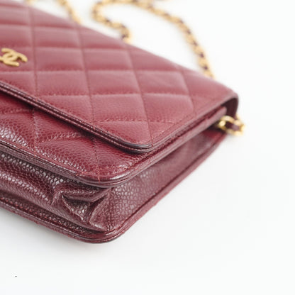Chanel Wallet On Chain WOC Caviar Burgundy - photo 13