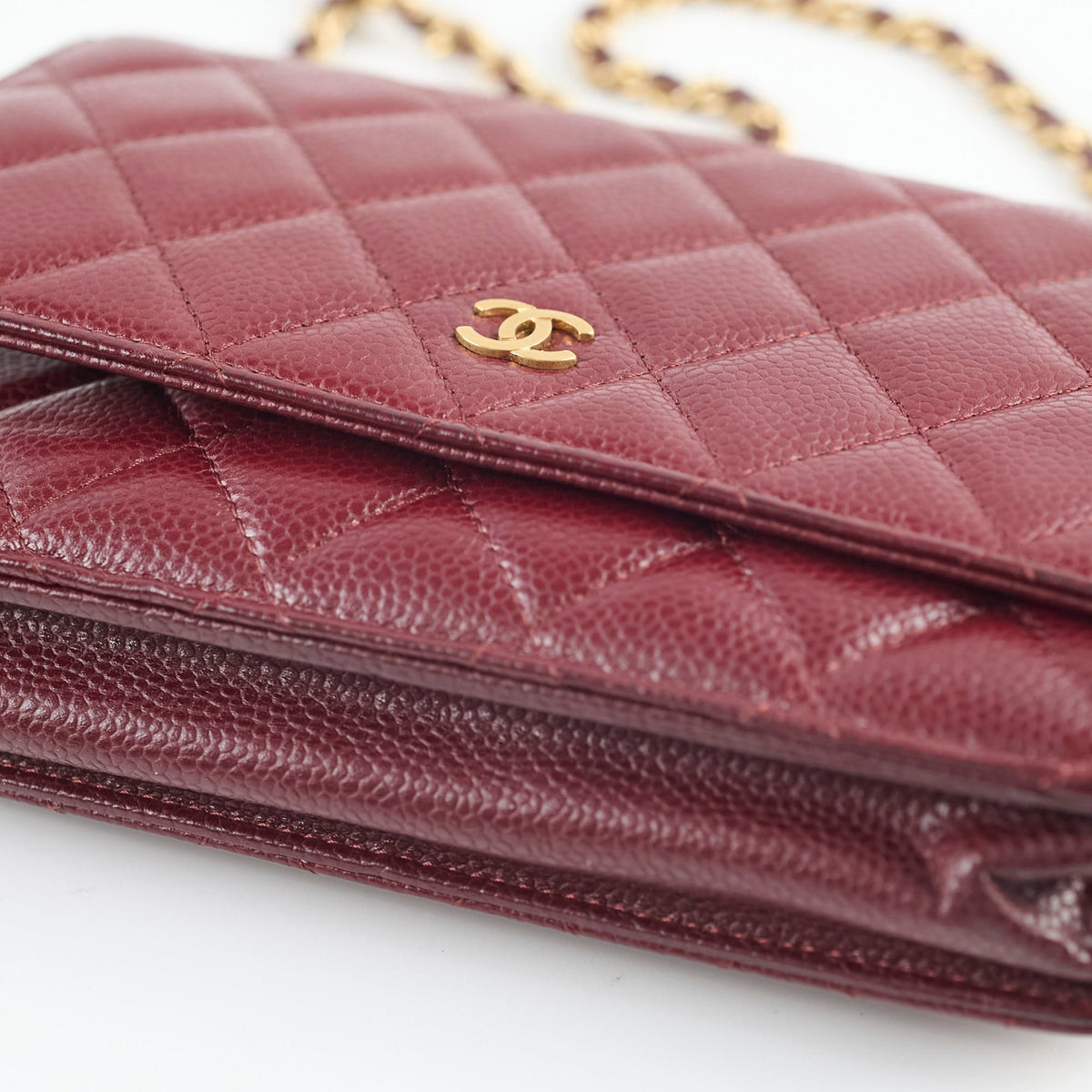 Chanel Wallet On Chain WOC Caviar Burgundy - photo 12