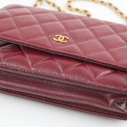 Chanel Wallet On Chain WOC Caviar Burgundy - photo 12
