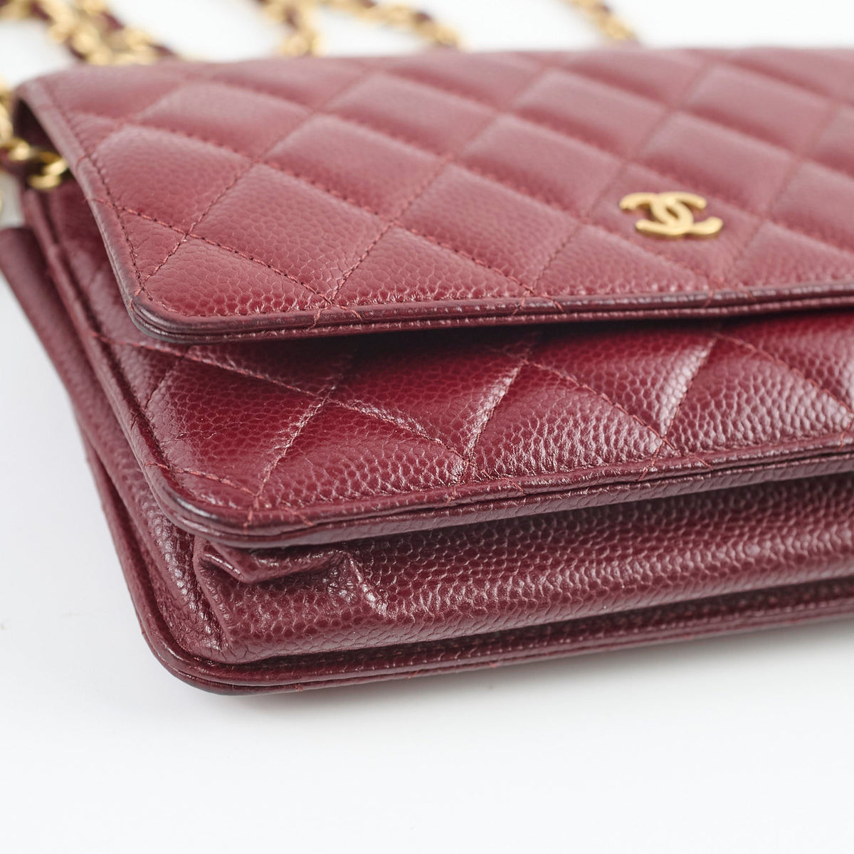 Chanel Wallet On Chain WOC Caviar Burgundy - photo 11