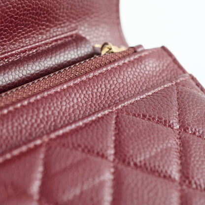 Chanel Wallet On Chain WOC Caviar Burgundy - photo 8