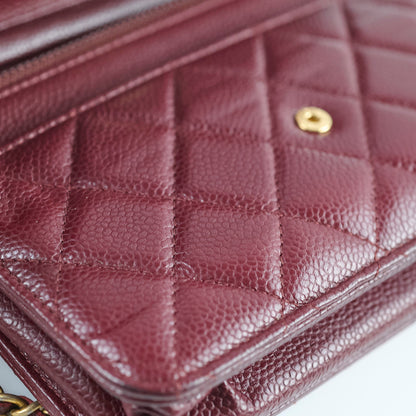 Chanel Wallet On Chain WOC Caviar Burgundy - photo 7