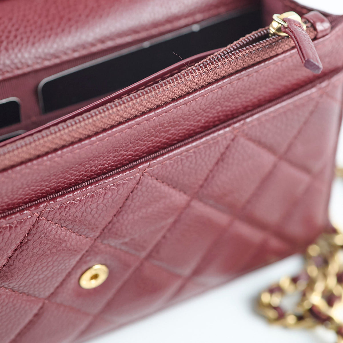 Chanel Wallet On Chain WOC Caviar Burgundy - photo 6