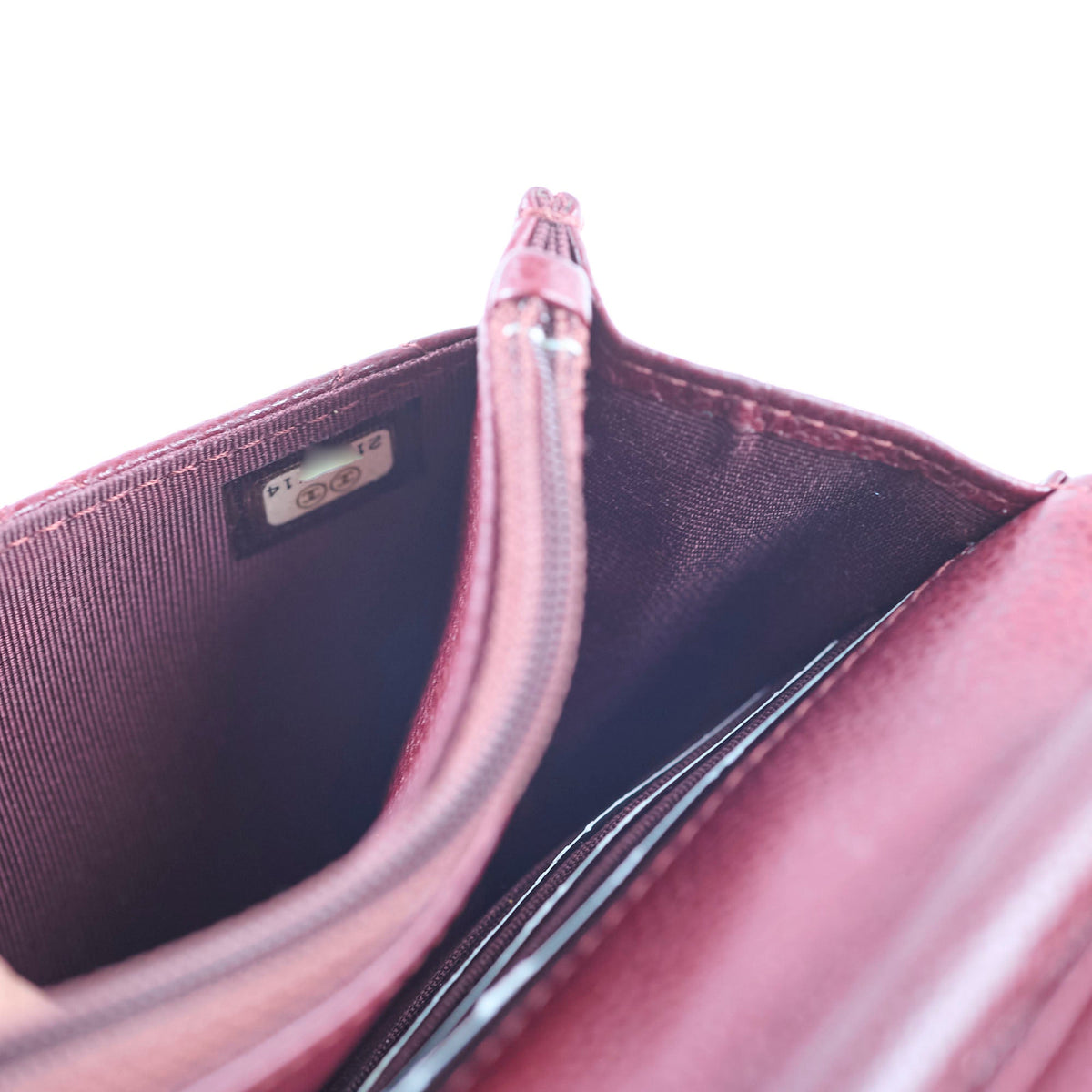 Chanel Wallet On Chain WOC Caviar Burgundy - photo 4